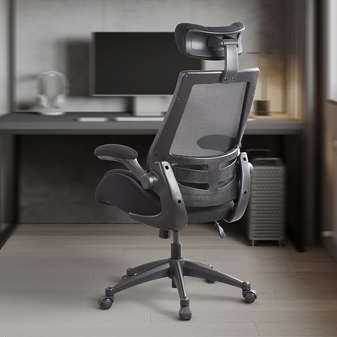 BOLISS 400lbs High Back Ergonomic Mesh Computer Office Desk Chair with Super Soft Adjustable Arms Molded Foam Double Seat Cushion Lumbar Support(Black)