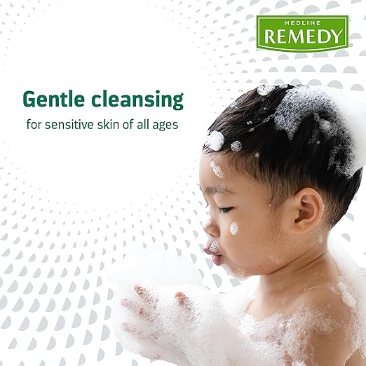 Medline Remedy Clinical Hydrating Shampoo & Body Wash (16 fl oz), Vanilla Scent, Cleanser, No-Rinse, Adults, Kids, Shower Or Bedside, Dimethicone, Sulfate Free