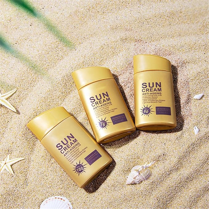 Anti Aging Sunscreen SPF 75 for Face and Body, Sun Screen Protector Walerproof, Non Greasy, Light and Smooth Feel Sunscreen Lotion Moisture Sun Cream, Beach Essentials for Women (SPF 75)