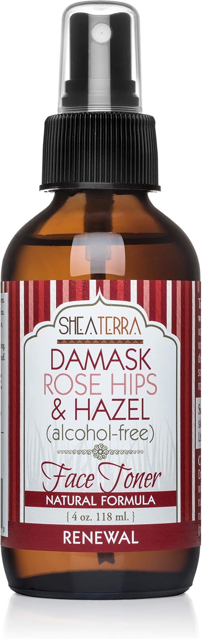 Shea Terra Organics Beauty Water, Toner & Face Mist – Damask Rose HIPS & Hazel | Natural Daily Hydrating Toner with Anti-Aging Rose & Witch Hazel to Soothe & Cleanse Inflamed Skin & Fight Acne – 4 oz