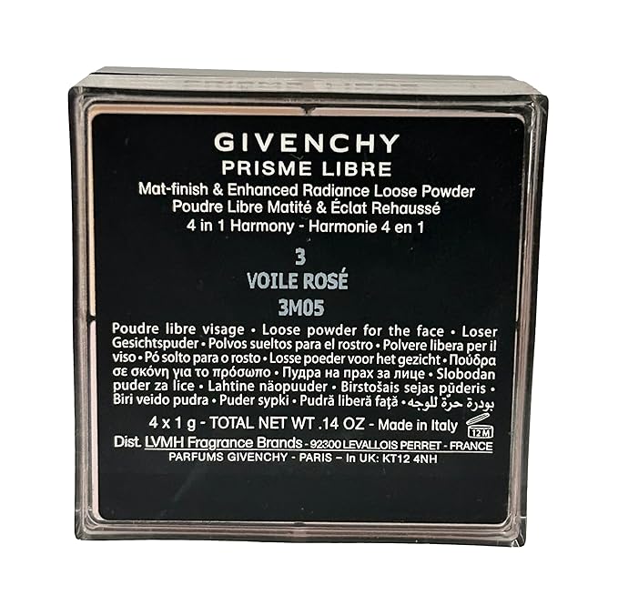Givenchy Prisme Libre Loose Powder Mat-finish 4 x 1 g - Total 0.14 oz Color # 3 Voile Rose (NEW NO BOX, NEVER USED)