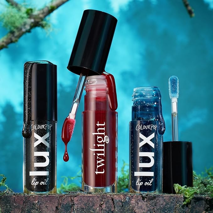 ColourPop x Twilight Lux Lip Oil - Hydrating, Sheer Tinted Lip Oil Formulated with Antioxidant-Rich Chamomile Extract & Calendula Oil - Non-Greasy, Nourishing Blue Lip Oil - Team Edward (0.16 oz)