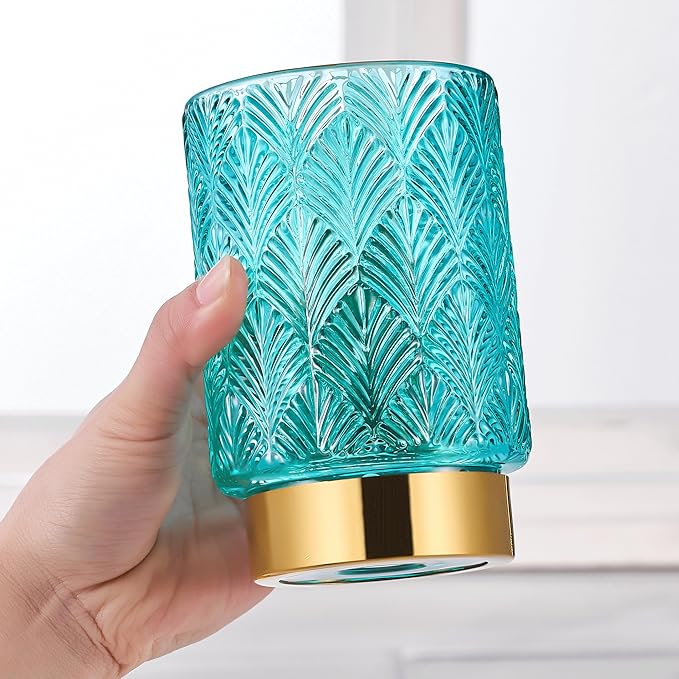 Makeup Brush Holder Organizer,Toothbrush Holders,Desk Pen Pencil Holder,Multifunctional Vintage Glass Brush Cup（A42-6-US）