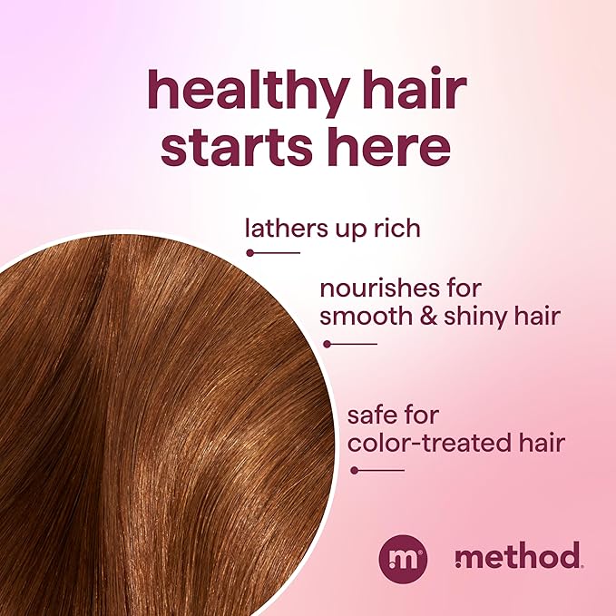 Method Volumizing Shampoo,Pure Peace with Rose,Peony,and Pink Sea Salt Scent Notes,Paraben and Sulfate Free,14 oz,(Pack of 2)