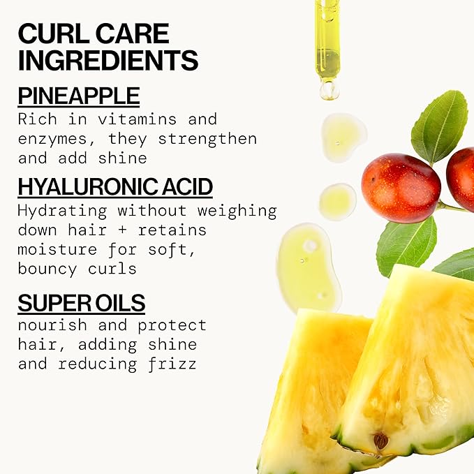 Pacifica Beauty, Pineapple Curls Defining Natural Conditioner, For Curly, Coily and Textured Hair Types, Pineapple Scent, Sulfate & Silicone Free, 100% Vegan & Cruelty Free, (Pack of 2)