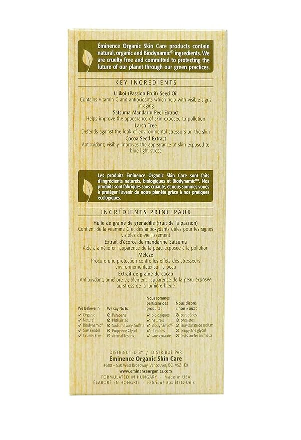 Eminence Lilikoi Daily Defense Moisturizer SPF 40, Vanilla, 2 Fl Oz