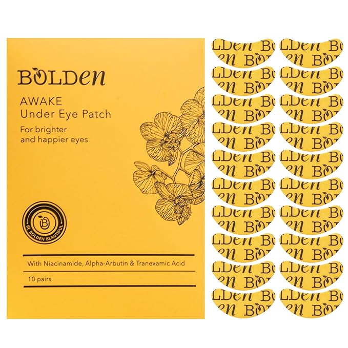 Bolden Skin Brightening Toner & Under Eye Patches Bundle – AHA Toner + Brightening Eye Masks | with Glycolic Acid, Vitamin C & More