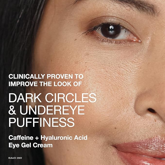 Neutrogena Hydro Boost + Eye Cream for Dark Circles & Puffiness, Under Eye Cream with Caffeine, Hyaluronic Acid and Peptides, Fragrance Free, 0.5 oz