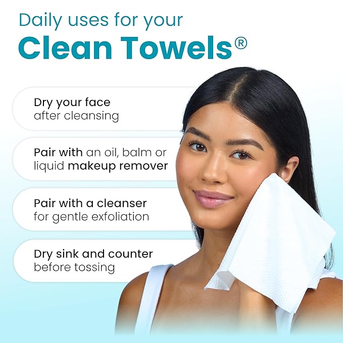 CLEAN SKIN CLUB Blemish Control Clean Towels® XL, Extra Exfoliation for Oily Skin, Disposable, Single-Use Face Towelette Dry Wipe - 1 Pack (50 Count)
