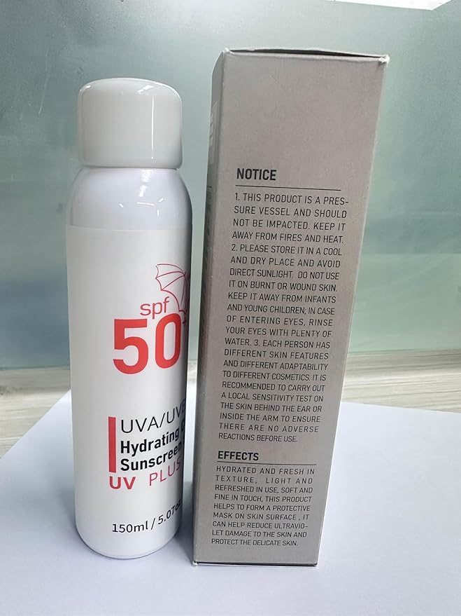 Sunscreen Spray SPF 50+ for Face & Body, Reef Safe Sunscreen Spray, Broad Spectrum UVA/UVB Sunblock, Oxybenzone-Free, Non-Comedogenic, Oil-Free, Water Resistant, 5.07oz Travel Size (1 pack)