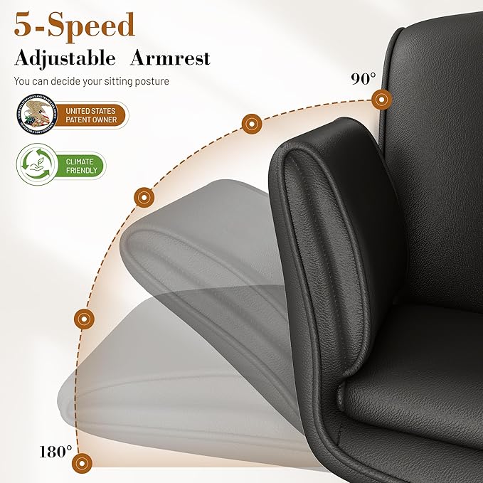 Criss Cross Chair with Wheels & Armrests,Comfy Wide Vanity Chair,Scratch-Resistant Pu Leather Cross Legged Desk Chair,Height Adjustable Computer Office Desk Chairs for Home,Makeup,Bedroom