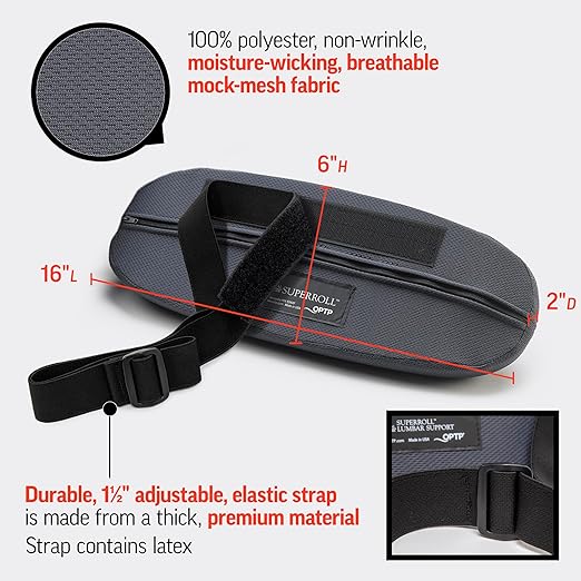 OPTP Back Pain Package: Includes Original McKenzie SuperRoll - USA-Made Low Back Lumbar Pillow for Office Chairs and Car Seats, and Treat Your Own Back, 9th Edition, By Robin McKenzie.
