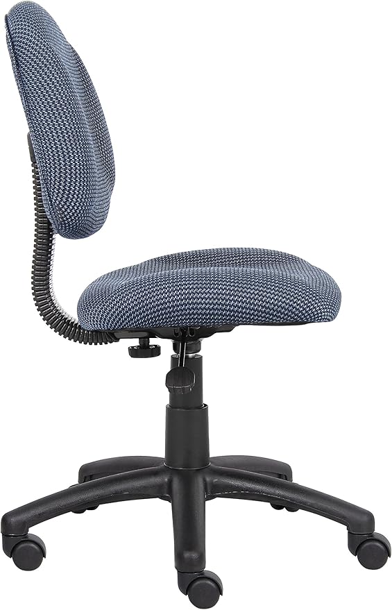 Boss Office Products B315-BE Perfect Posture Delux Fabric Task Chair Without Arms in Blue, 250