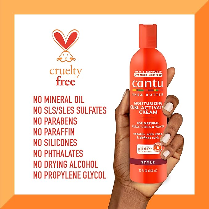Cantu Shea Butter for Natural Hair Moisturizing Curl Activator Cream, 12 Fl Oz