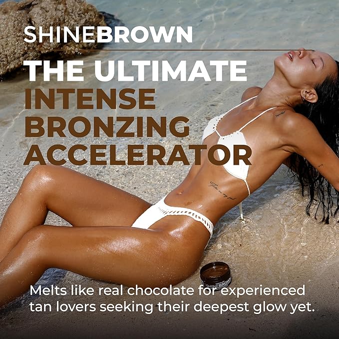 BYROKKO Shine Brown Chocolate Tan Accelerator Cream 6.8 Fl Oz, Outdoor Sun or Indoor Tanning Oil or Tanning Bed Lotion, Fast Bronzer with Premium Natural Ingredients for Deep, Long-Lasting Glow