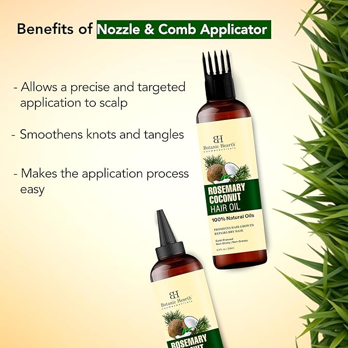Botanic Hearth 100% Pure Rosemary Biotin Oil For Hair Growth & Hair Treatment Oils 6.7 Fl oz | Infused with coconut Oil | Hair Oil Repairs Dry Damaged Hair, Strengthening, Healthier | All Hair Types