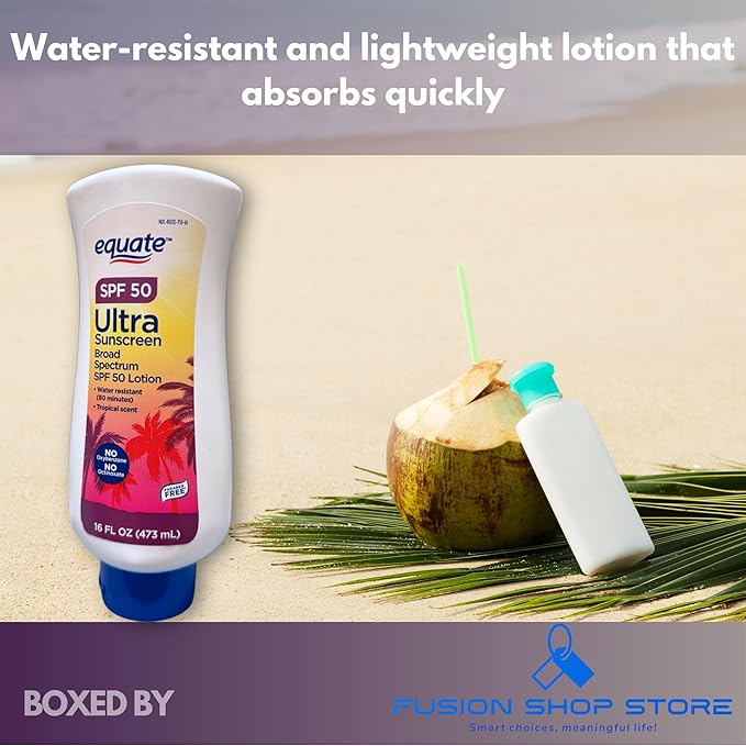 Ultra lotion SPF 50 sunscreen- Broad Spectrum, 16 fl oz (Pack of 1), Boxed By Fusion Shop Store
