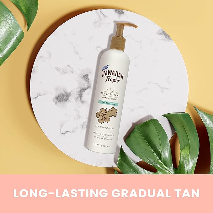 Hawaiian Tropic Aloha Glow Gradual Self Tanning Lotion, 12.6 fl oz | Sunless Tanning Lotion Self Tanner, 12.6 fl oz