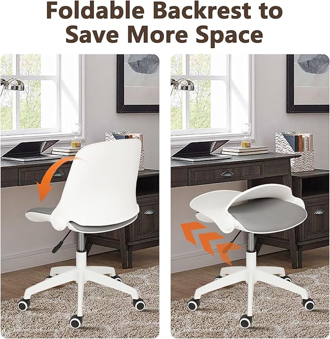 CLATINA Office Foldable Desk Chair with Wheels Adjustable Swivel Rolling Task Chair for Home Offiice Computer 4 Pack