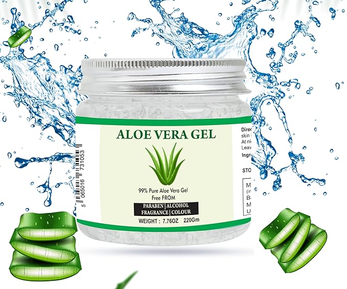 Aloe Vera Gel | 99% Pure Natural Aloe Gel | For Moisturizing Face Skin & Hair Care,Durable Moisturizing Hydrating Soothing | Non-Sticky (7.76 oz)