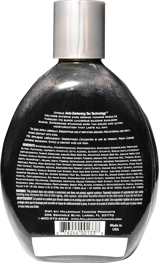 Millennium Tanning Paint It Black 50X - Extreme Dark Tanning Lotion Bronzer Accelerator for Indoor Tanning Beds & Outdoor Sun Tan, 13.5 Ounces (Pack of 2)