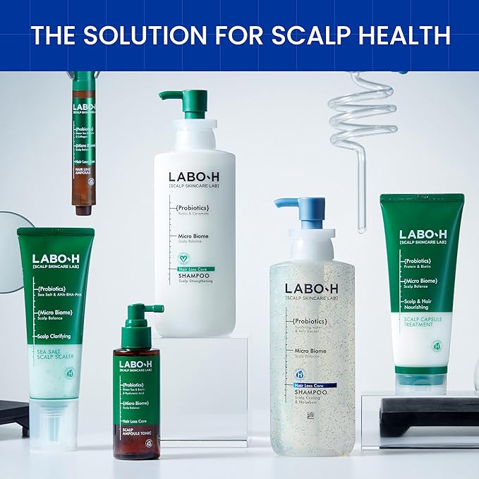 LABO.H No Sebum Shampoo | Korean Scalp Care, Instant Cooling | for Oily Scalp Exfoliator, Soothing | Korean Shampoo for Hair Loss with Rosemary and Caffeine 13.5 Fl. oz.