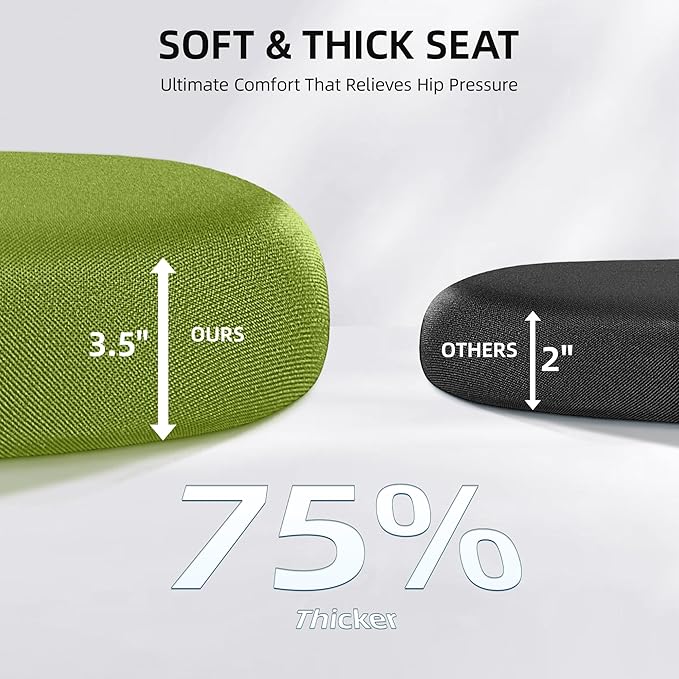 FelixKing Office Chair, Desk Chair with Adjustable Lumbar Support, Ergonomic Computer Chair with High Back and Armrest, Adjustable Height Gaming Chair Home Office Swivel Chair(Avocado Green)
