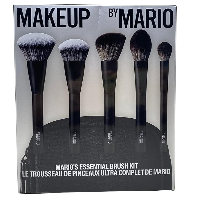 MAKEUP BY MARIO Mario’s Essential 5-Piece Travel Face Brush Set with Case. LIMITED EDITION