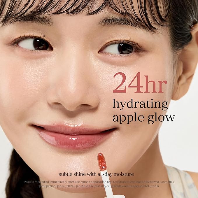 NOONI Korean Lip Oil - Appleginseng | Lip Stain, Long-Lasting, Moisturizing, Plumping, Revitalizing for Dry Lips, Waterproof, No Peel Off, Korean Lip Tint, Stocking Stuffers, Cute Things, 0.12 Fl Oz