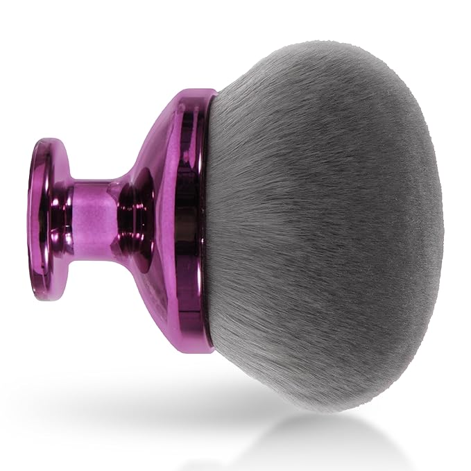 Blend & Blur Extra Large Body Makeup Brush for Self Tanner,Leg Makeup & Bronzer Self Tan Applicator, 90mm Wide Round Head Kabuki Brush For Application with Drawstring Velvet Bag (Purple)