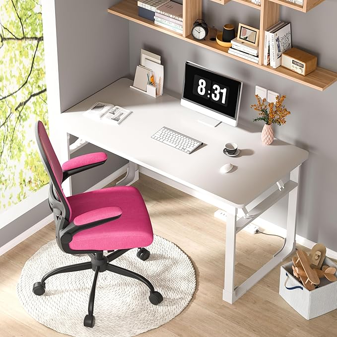 Mimoglad Home Office Desk Chair (Modern, Rose-Carmine)