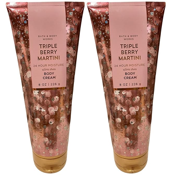 Bath and Body Works Gift Set of of 2 - 8 oz Body Cream - (Triple Berry Martini)