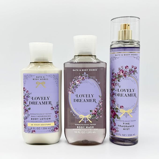 Bath & Body Works Lovely Dreamer 3-Piece Set | Includes: Body Lotion, Body Wash and Fine Fragrance Mist