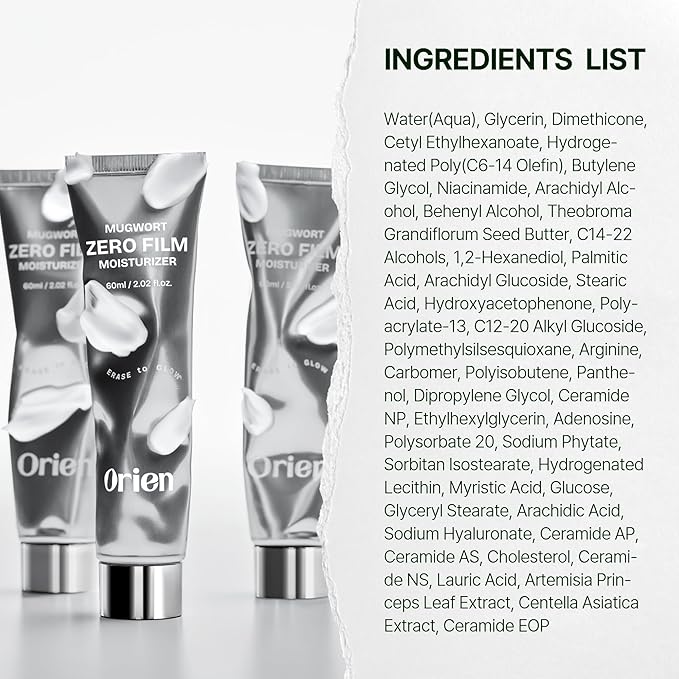 Mugwort Zero Film Moisturizer 60ml Niacinamide 2% panthenol glycerin adenosine