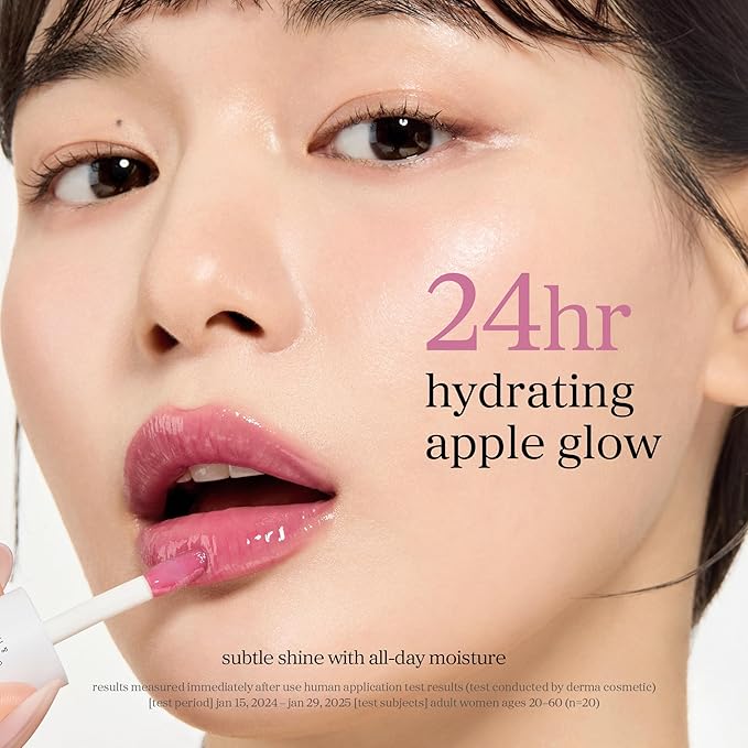 NOONI Korean Lip Oil - Applefig | Long-Lasting, Moisturizing, Plumping, Revitalizing for Dry Lips, Waterproof, No Peel Off, Hydrating, Nourishing Crystal Clear Lip Stain, 0.12 FL Oz