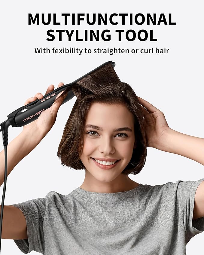 Small Flat Irons for Short Hair, 3/10'' Pencil Flat Iron, Pixie Cut and Bangs, Mini Hair Straightener with LED Display, Tiny Hair Straightener with Temperature Adjustable, Auto Shut Off