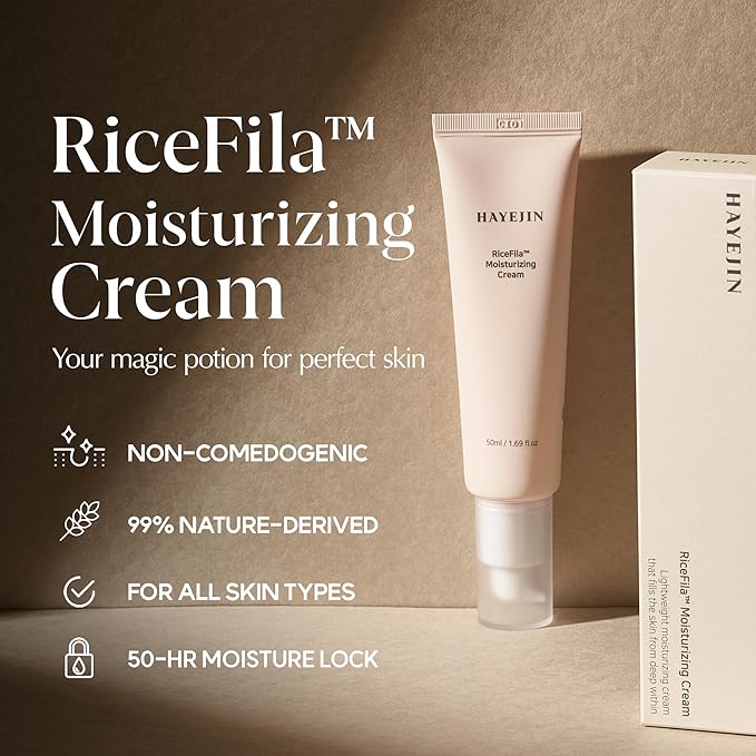 HAYEJIN RiceFila™ Oil Toner for face (5.07 fl oz) + Moisturizing Cream (1.69 fl oz) - RiceFila Radiance Duo – Face Toner & Moisturizer Bundle