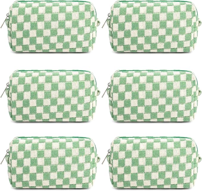SOIDRAM Makeup Bag Preppy Cosmetic Bag Bulk Makeup Pouch Personalize Travel Toiletry Bag Organizer Cute DIY Makeup Brushes Storage Bag for Women