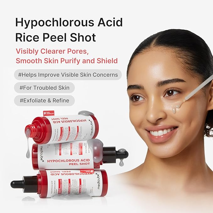 medicube Dual Peel Shot Exfoliating Duo: Hypochlorous Acid and Turmeric Facial Peel Shots | Targeted Pore, Excess Sebum & Texture Care | Soothing & Calming with HOCI & Turmeric | Hydrating Glow Care