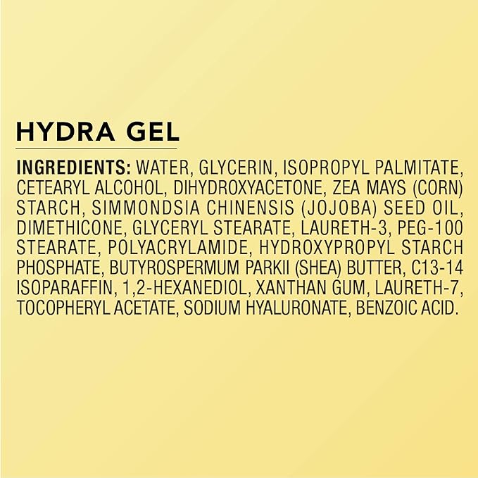 Jergens Natural Glow Hydra Gel Moisturizer, Hyaluronic Acid Tanning Lotion, Hydrating Tanning Gel, Fragrance-Free Self Tanner, Fair to Medium Skin Tones, 8.3 Fl Oz