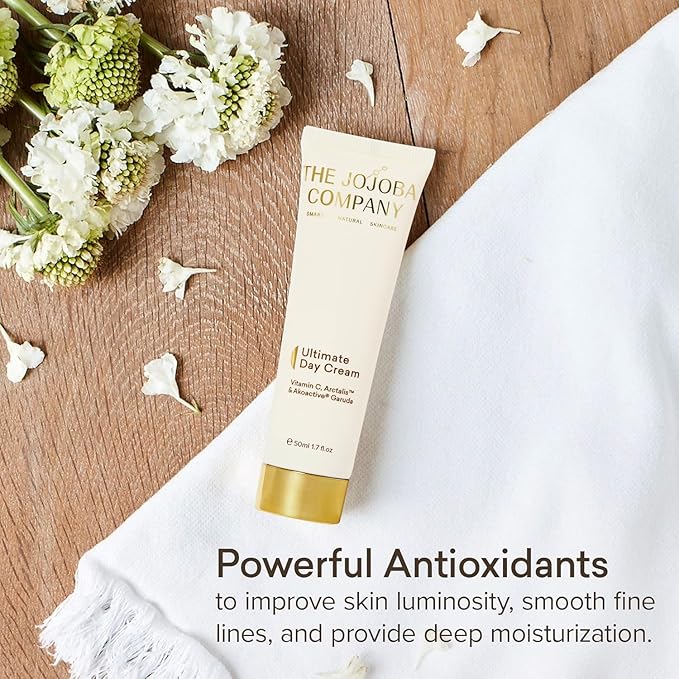 Jojoba Ultimate Day Cream with Vitamin C, Arctalis & Akoactive Garuda – Firming & Lifting Anti-Aging Moisturizer – Smooths Fine Lines – Blue Light Protection – Hydrating Face Cream – 50ml