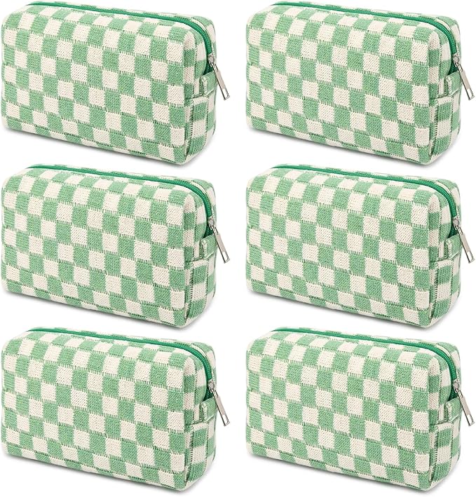 SOIDRAM Makeup Bag Preppy Cosmetic Bag Bulk Makeup Pouch Personalize Travel Toiletry Bag Organizer Cute DIY Makeup Brushes Storage Bag for Women