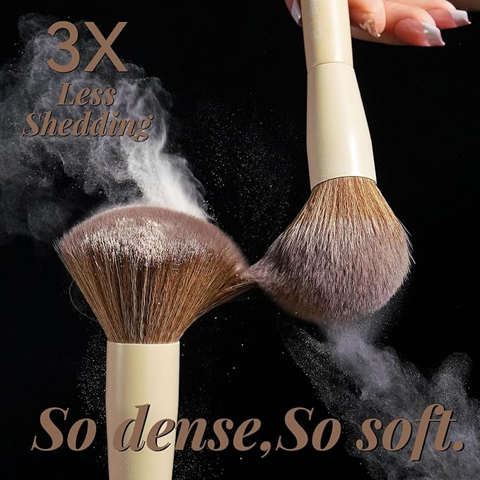 BS-MALL Makeup Brushes Kit – Professional Synthetic Makeup Tools with Travel Case, Includes Foundation, Powder, Concealer, Lip & Eyeshadow Brushes + Sponge for Daily Use & Versatile Occasions (Beige)