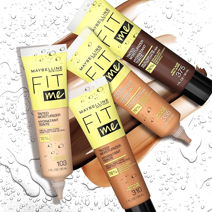 Maybelline Fit Me Tinted Moisturizer, Natural Coverage, Face Makeup, 322, 1 Count