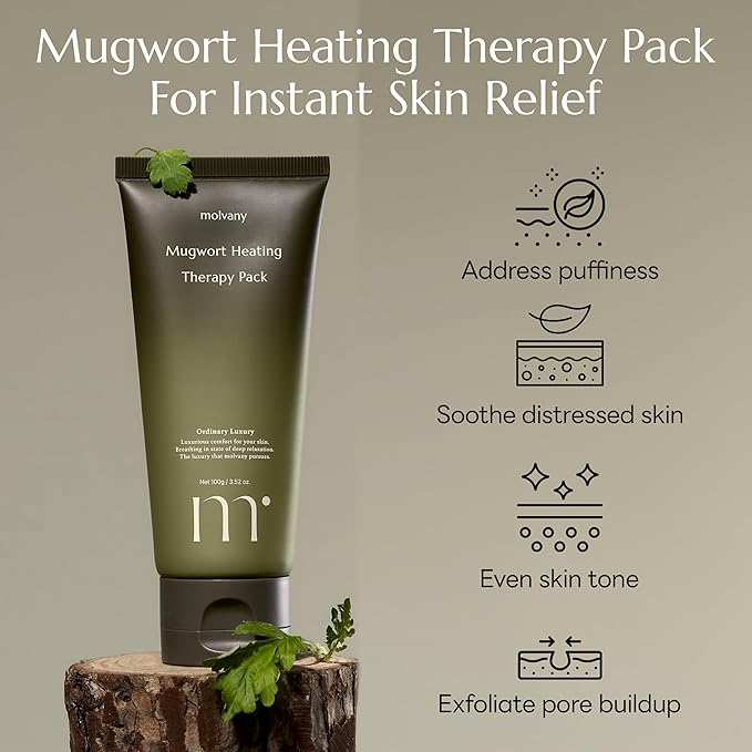 molvany Mugwort De-Puffing and Cooling Finish Set | Mugwort Pack and Toner Pads