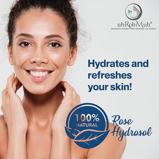 uh*Roh*Muh Pure Rose Hydrosol - 100% Natural & Pure Rose Water Hydrosol for Face & Body | Distilled Bulk Rosewater for Hair, Face and Skin - Sourced from India - 2kg