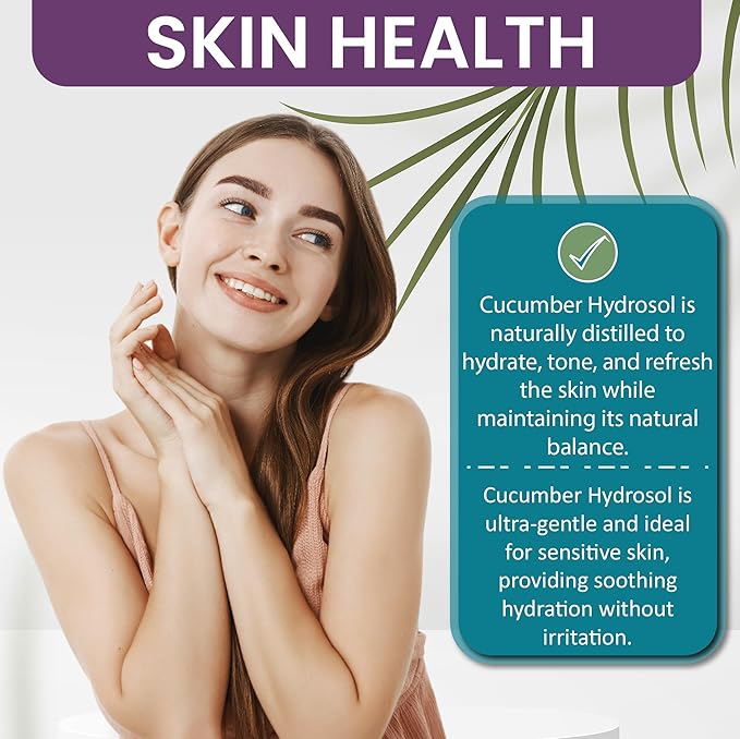 Dr Joe Lab Cucumber Hydrosol Spray Toner for face Floral Water Hydrating Mist, Pure and Natural for All Skin Types COCOJOJO - 32 oz