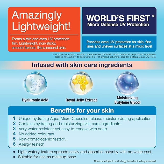 Japanese Sunscreen UV Aqua Rich Watery Essence SPF 50+ PA++++ – Lightweight Water-resistant Based UV Protection Essence for Face & Body,Oil-Free, Non-Greasy,Sensitive Skin Safe, Fragrance-Free (3)