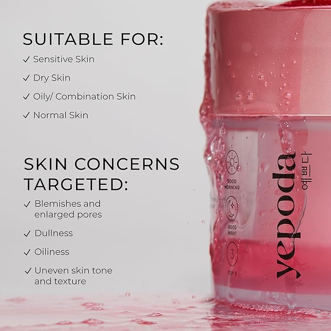 Yepoda The Porefect Pad, Exfoliating Rose Water AHA, BHA & PHA Toner Pads, Gently exfoliating & Pore Refining, Vegan Korean Toner-Pads for All Skin Types, 4.05 FL. OZ. (120 mL) / 60 Pads