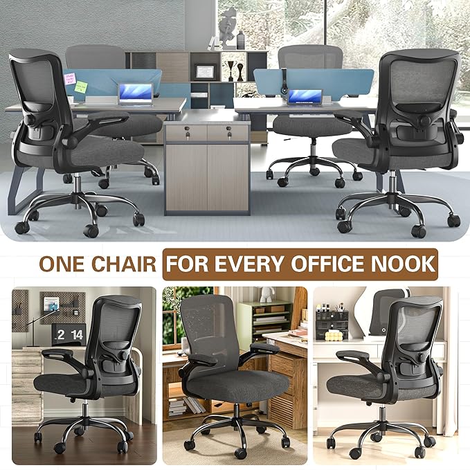 Ergonomic Office Chair - High Back Desk Chair with Adjustable Lumbar Support, Breathable Mesh Back, 330LBS Capacity, Easy Assembly, for Home Office Executive Computer Task